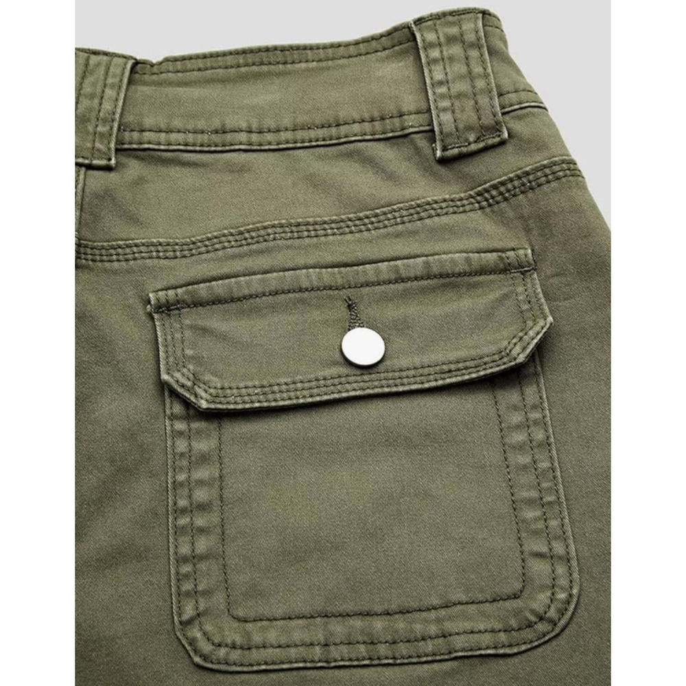 Wide Leg Utility Pants in Olive Green - Picture 4 of 12